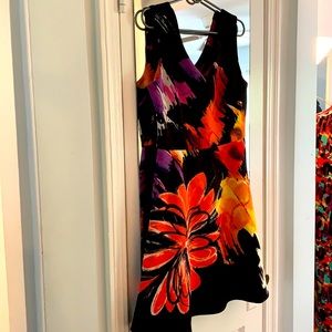 Danny & Nicole scuba skater floral dress sz 10